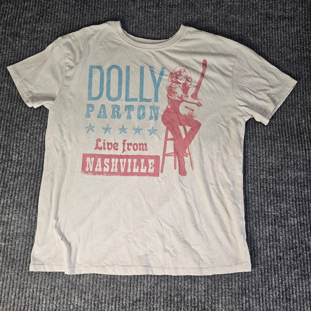 Dolly Parton Live From Nashville Shirt Kids Large White Graphic Tee Country